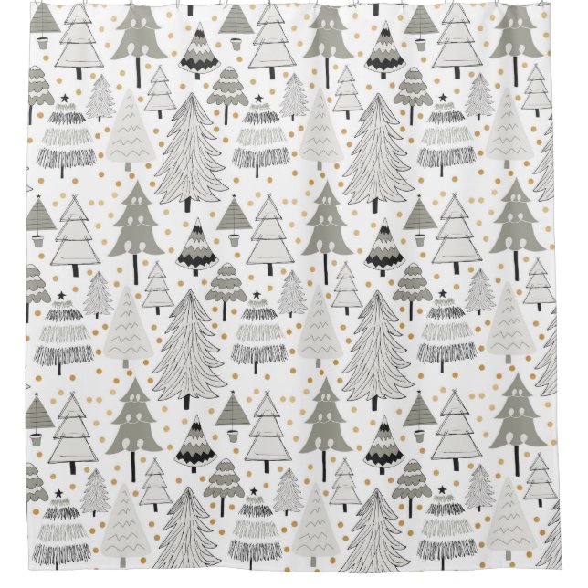 Neutral Christmas decor, winter home decor Shower Curtain (Front)