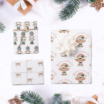 Neutral Christmas Elf From Santa Wrapping Paper Sheet<br><div class="desc">Neutral watercolor nutcrackers and elves make these Christmas wrapping paper sheets perfect for winter holidays.</div>