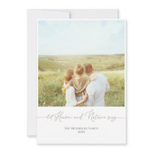 Neutral Christmas Holiday Card Custom Family Photo