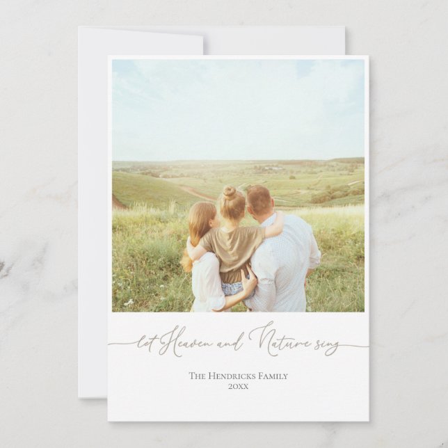 Neutral Christmas Holiday Card Custom Family Photo (Front)