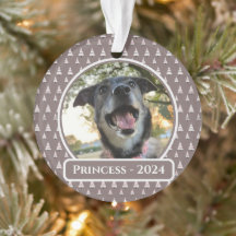 Neutral Christmas Tree Dog Photo Christmas