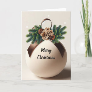 Neutral Christmas Velvet and Burlap Decor  Holiday Card