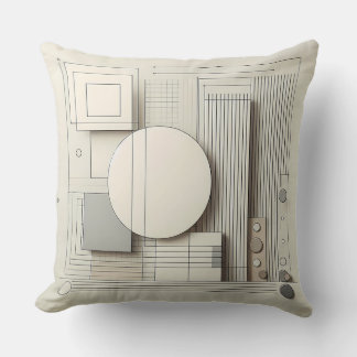 Neutral Circle Grid Cushion