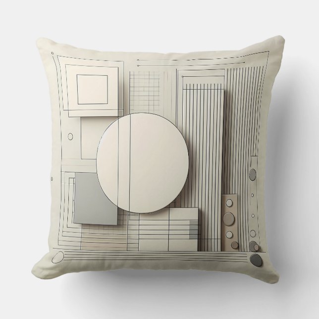 Neutral Circle Grid Cushion (Front)
