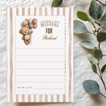 Neutral Classic Teddy Bear Time Capsule Card