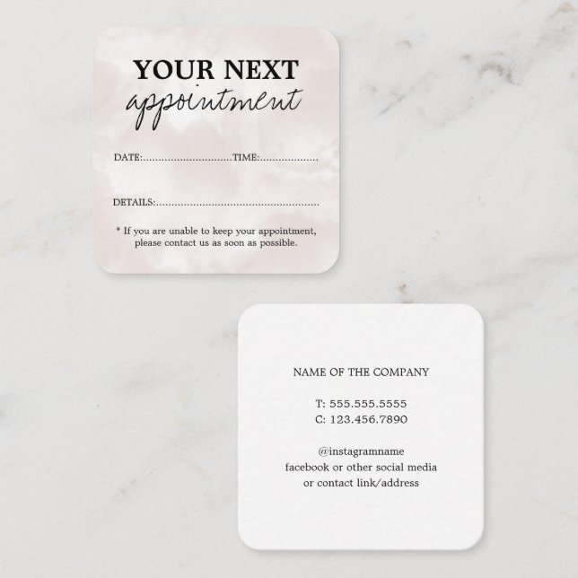 Neutral Cleaning Service Appointment Card (Front/Back)