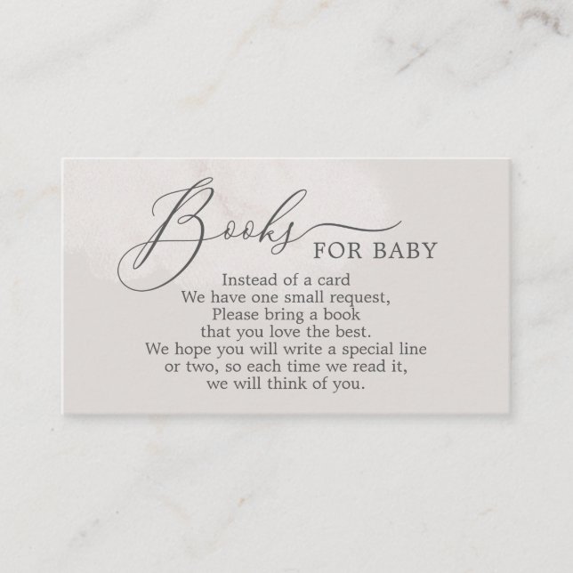 Neutral Cloud Baby Shower Books for Baby Card (Front)