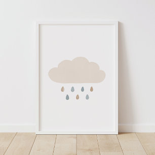 Neutral Cloud Blue Boy Nursery Decor