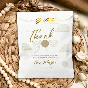 Neutral Cloud Boho Mr Onederful Thank You Party Favour Bag