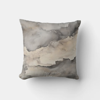 Neutral Cloudscape Watercolor Pillow