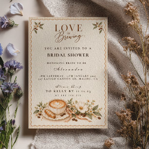 Neutral Coffee Brunch Bridal Shower Invitation