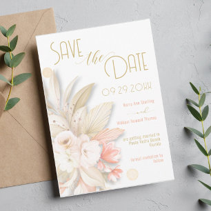 Neutral Colors Elegant Save the Date Wedding Card