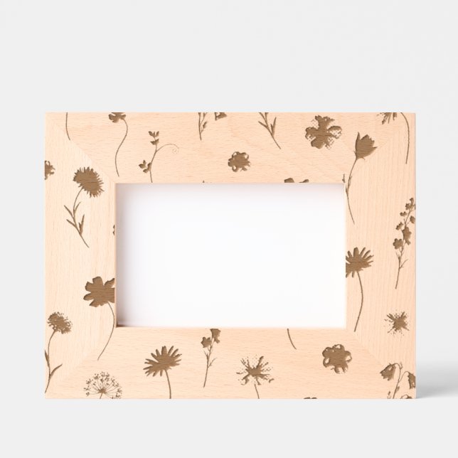 Neutral Colour Floral Wood Etched Frames (Front)
