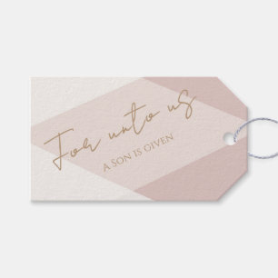Neutral Colour For Unto Us a Child is Born Gift Ta Tags