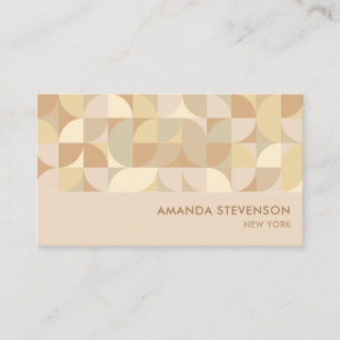 Neutral colour geometric pattern business card