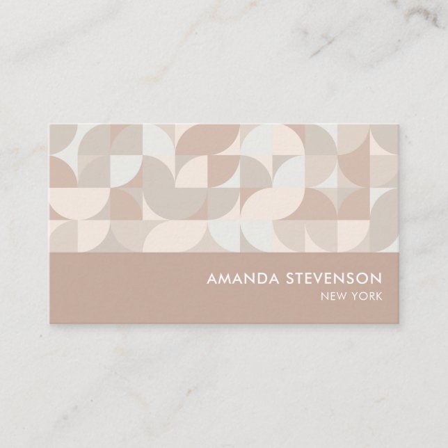 Neutral colour geometric pattern II Business Card (Front)