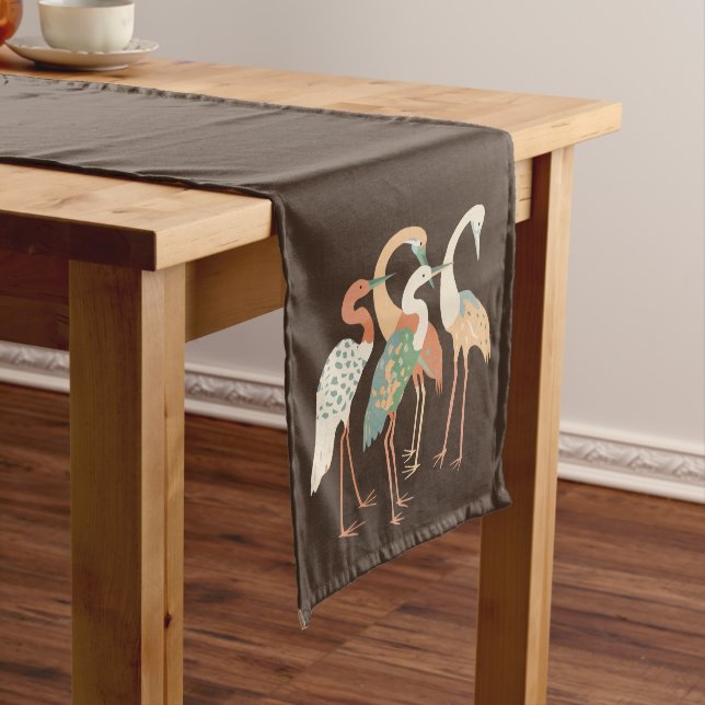 Neutral Colour Pop Art Cranes   Long Table Runner (In Situ)
