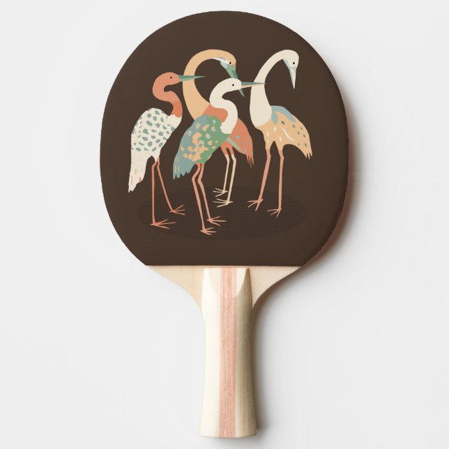 Neutral Colour Pop Art Cranes   Ping Pong Paddle (Front)