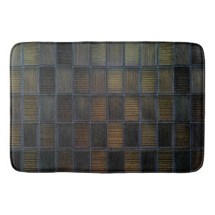 Neutral Coloured Block Corduroy Look Bath Mat