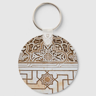 Neutral Coloured Geometric Pattern Keychain