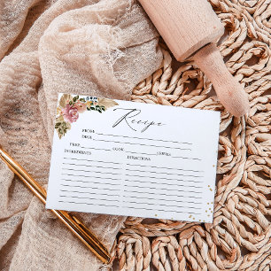 Neutral Colours Boho Bridal Shower Recipe Cards