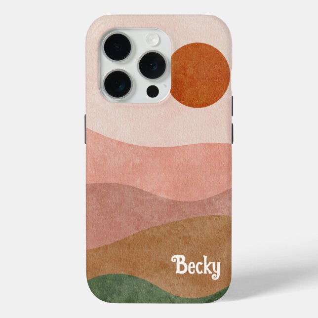 Neutral colours Boho Sunset on four layers Case-Mate iPhone Case (Back)