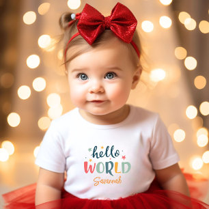 Neutral Custom Name Baby Shower baby Bodysuit