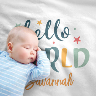 Neutral Custom Name Baby Shower baby  Fleece Blanket