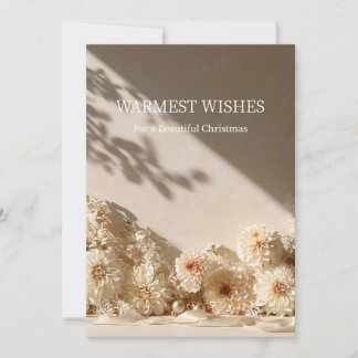 Neutral Dahlia Personalised Christmas Card