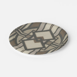 Neutral Deco Panel I Paper Plate