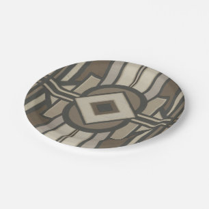 Neutral Deco Panel II Paper Plate