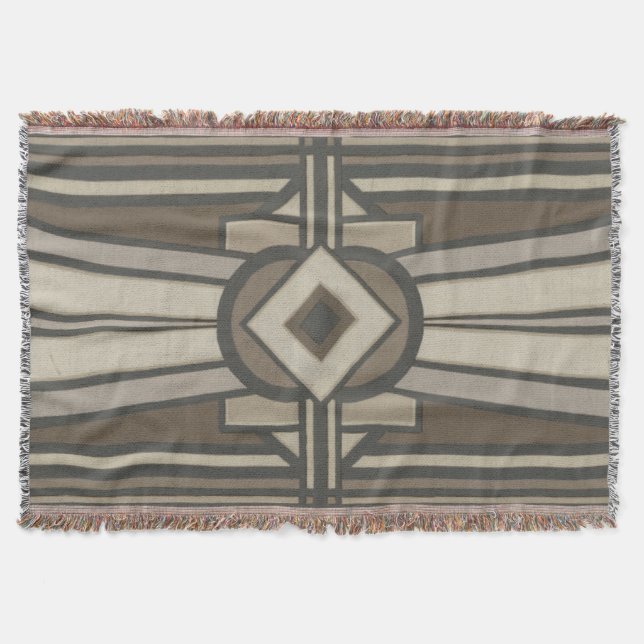 Neutral Deco Panel II Throw Blanket (Front)