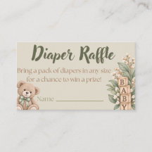 Neutral Diaper Raffle Card | Baby Shower