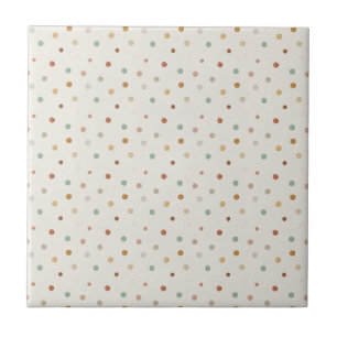 Neutral Dotty Fun Ceramic Tile