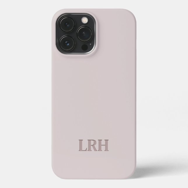 Neutral Double Layer Minimalist Initial Monogram  iPhone Case (Back)