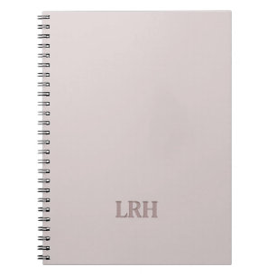 Neutral Double Layer Minimalist Initial Monogram Notebook