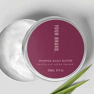 Neutral Dusty Pink & Red Product Packaging Jar Lid Classic Round Sticker