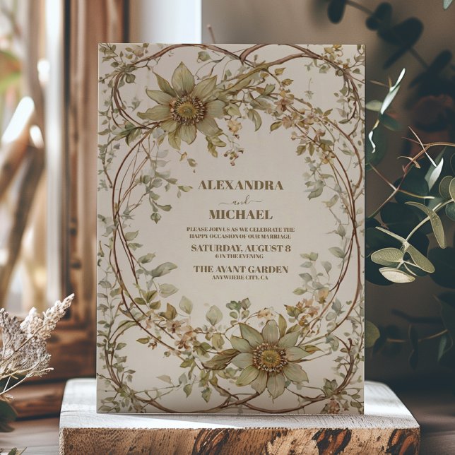 Neutral Earth Bohemian  Wedding  Invitation (Creator Uploaded)
