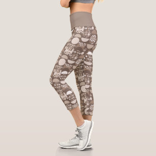 Neutral Earth Brown Nordic Scandinavian Capri Leggings