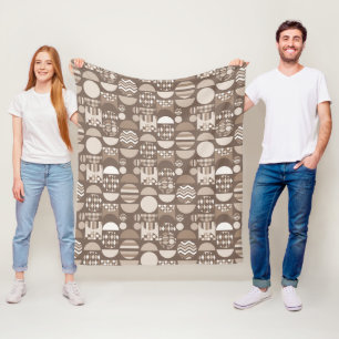 Neutral Earth Brown Nordic Scandinavian  Fleece Blanket