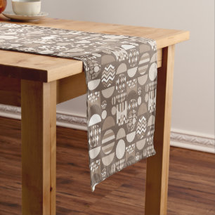 Neutral Earth Brown Nordic Scandinavian Short Table Runner
