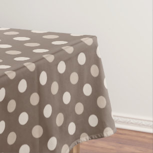 Neutral Earth Brown Polka Dots Design Tablecloth