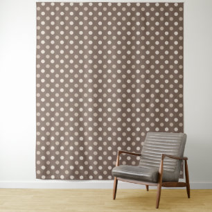 Neutral Earth Brown Polka Dots Design  Tapestry