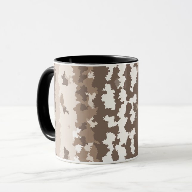 Neutral Earth Camo Irregular Abstract Design Mug (Front Left)