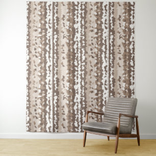 Neutral Earth Camo Irregular Abstract Design Tapestry