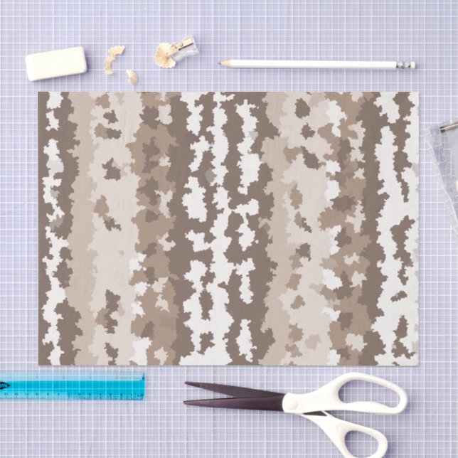 Neutral Earth Camo Irregular Abstract Design Tissue Paper (Craft)