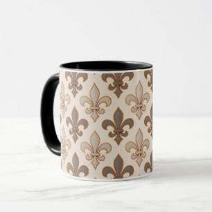 Neutral Earth Royal Fleur-de-lis Style Mug