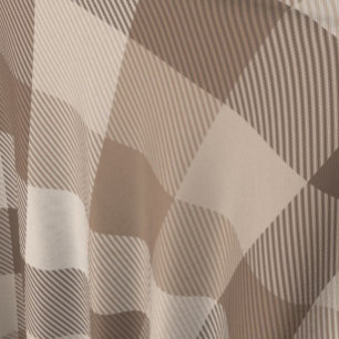 Neutral Earth Tan Chequered Gingham Plaid Fabric