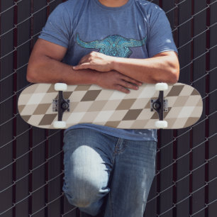 Neutral Earth Tan Harlequin Diamond Skateboard