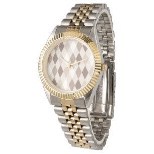 Neutral Earth Tan Harlequin Diamond Watch